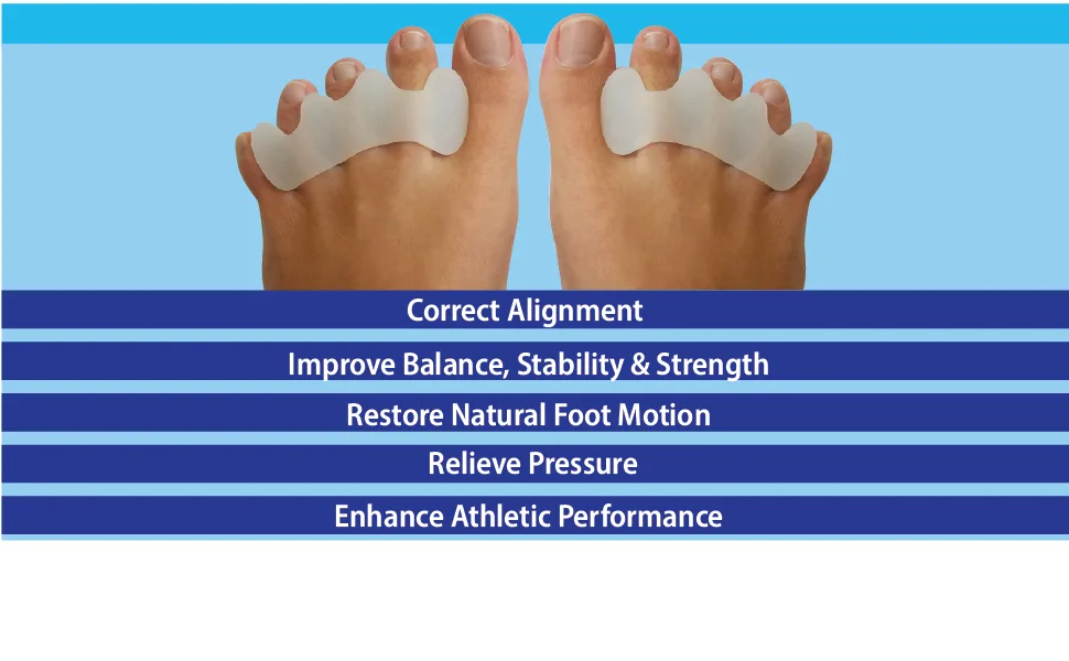 Premium Toe Spacers/Toe Correctors/Toe Separators by Soul Insole Large Size Large / Wide - insoles, shoe inserts, toe correctors, bunion pads, bunion correctors, toe spacers, gel separators