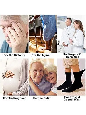 Yacht & Smith Men's Diabetic Neuropathy Edema Socks Cotton Crew Ankle Medical Sock - socks