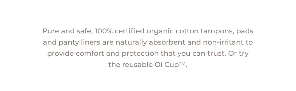 Oi Organic Cotton Tampons Box of 16 Regular Tampons Compact Plant-Based Applicator - product information 3