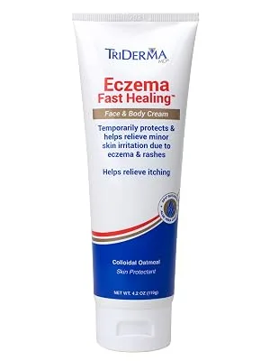 TriDerma Eczema Cream Fast Healing Eczema Relief for Face and Body 6.0 Ounce Tube - rash eczema contact dermatitis red itchy hands