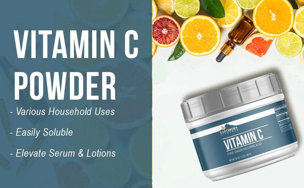 Earthborn Elements Vitamin C Powder (2 lb) Ascorbic Acid Supplement & Cleaner - product information 1