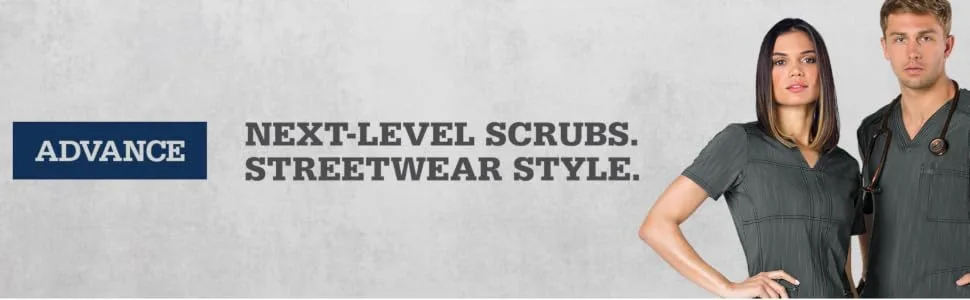 Dickies Advance Men Warm Up Scrubs Jacket Zip Front Moto DK315 XS Onyx Twist - Dickies Advance Banner
