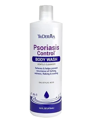 TriDerma Psoriasis Control Multi-Symptom Relief Medicated Body Wash 16 Ounces - psoriasis, psoriasis body wash, healing, itching, scaling, flaking