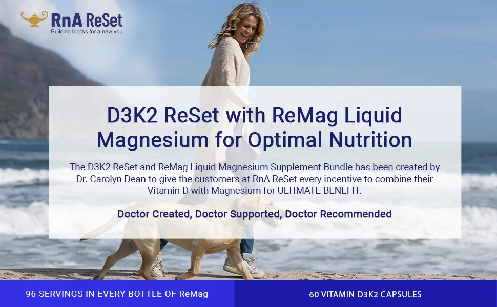RnA ReSet - ReMag D3K2 Reset Bundle Liquid Magnesium and Vitamin D Capsules - VITAMIN D3 AND K2 SUPPLEMENTS - D3K2 ReSet is formulated using plant lichen
