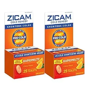 Zicam Zinc Cold Remedy RapidMelts Quick-Dissolve Tablets Citrus Flavor 56ct - product information 1