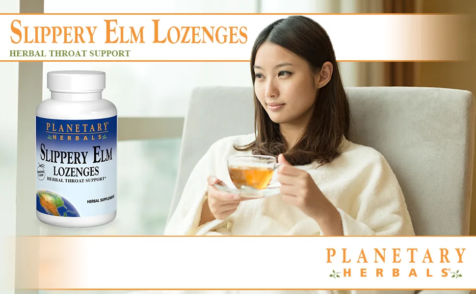 Planetary Herbals Slippery Elm Lozenges Herbal Throat Support 24 Lozenge - Slippery Elm Lozenges
