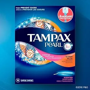 Tampax Pearl Plastic Tampons Super Plus Absorbency Scented 36 tampons - product information 1