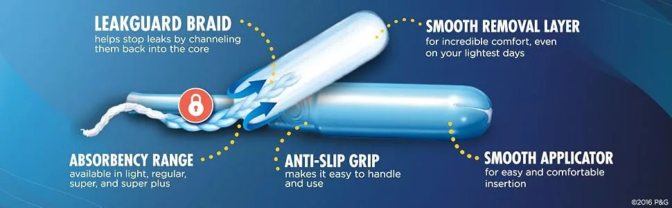 Tampax Pearl Plastic Tampons Super Plus Absorbency Scented 36 tampons - product information 6