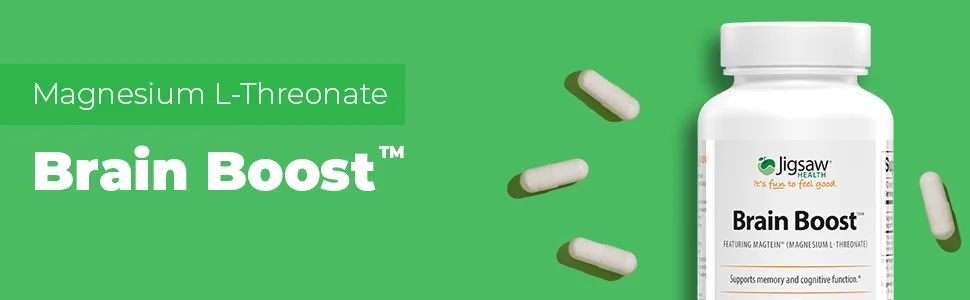 Jigsaw Health Brain Boost Magnesium L-Threonate Supplement 90 Capsules - Jigsaw Health - Brain Boost Header