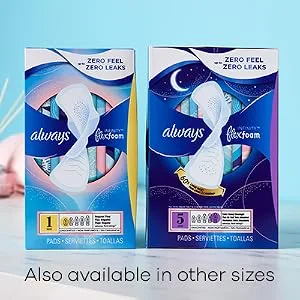 Always Ultra Thin Pads Without Wings Size 1 Regular Unscented 44 CT - Always Infinity FlexFoam Sizes