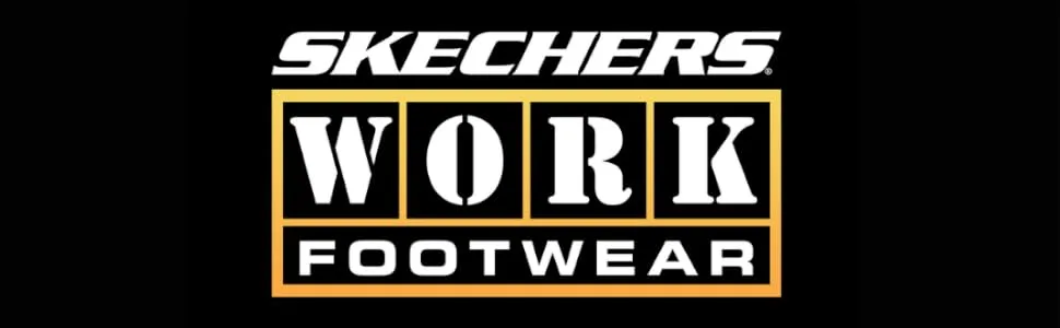 Skechers for Work Men's Cottonwood Elks Slip Resistant Shoe 10.5 Black - WORK LOGO BANNER
