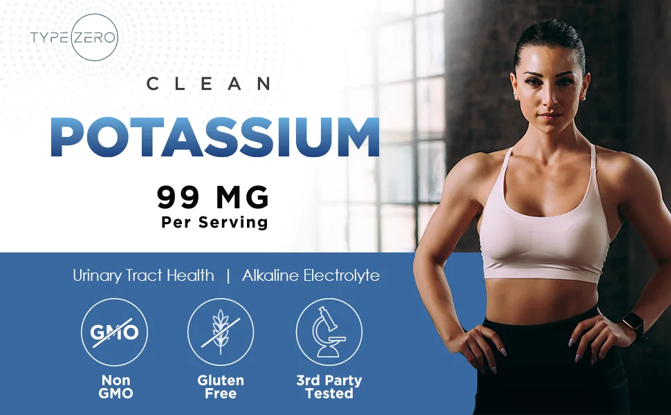 Type Zero Potassium Citrate 99mg 120 Capsules - Gluten Free Non-GMO - Type Zero Potassium