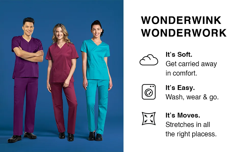 WonderWink Women's Wonderwork Pull-On Cargo Scrub Pant X-Large Black - WonderWink WonderWORK PT03