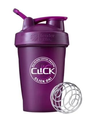 CLICK Coffee Protein Drink Shaker Cup with Wire Wisk Ball 20 Ounce - CLICK Coffee Protein Shaker Cup