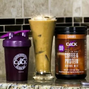 CLICK Coffee Protein Drink Shaker Cup with Wire Wisk Ball 20 Ounce - CLICK Coffee Protein Shaker Cup