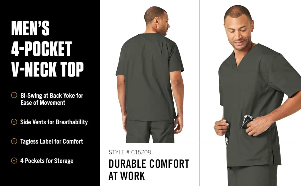 Carhartt Men's Ripstop Multi-Pocket Scrub Top X-Large Dark Pewter - Carhartt Ripstop: Men