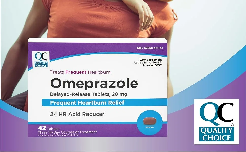 Quality Choice Omeprazole Delayed-Release Tablets 20mg - 42 Ct  - 99780-