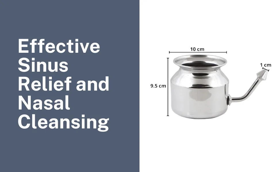 Qimacplus Pure Stainless Steel Neti Pot for Sinus Congestion - sinus