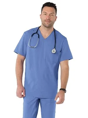 KOI Lite 667 Men's Force Scrub Top 3X-Large Plus Caribbean - model wearing koi Lite 667 Men