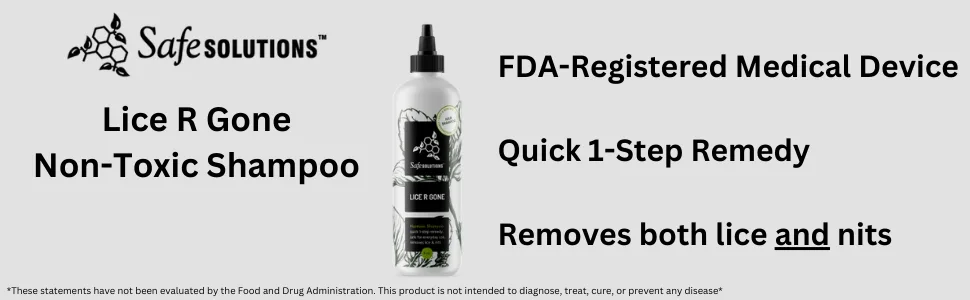 Safe Solutions Lice R Gone Nontoxic Shampoo 8 oz. Bottle - Lice R Gone bottle & description