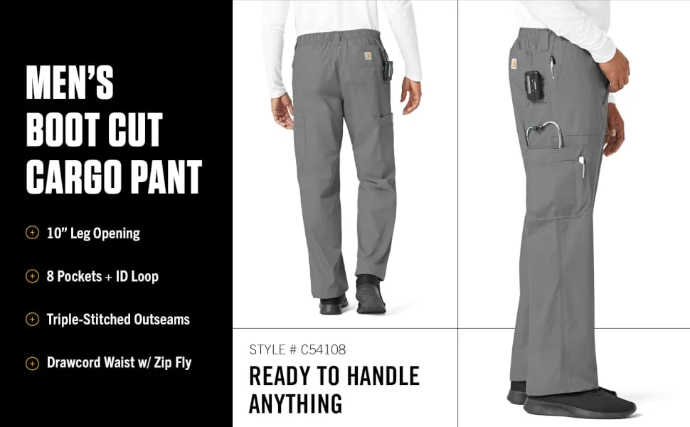Carhartt Ripstop Men's Multi-Cargo Scrub Pant Large Black - Carhartt Ripstop: Men