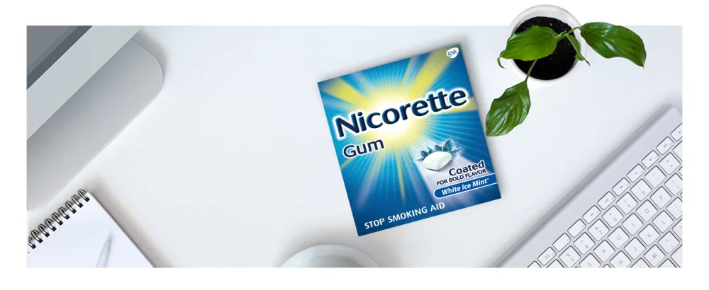 Nicorette 2mg Gum - White Ice Mint 160 pieces 2mg each - The 12 week program