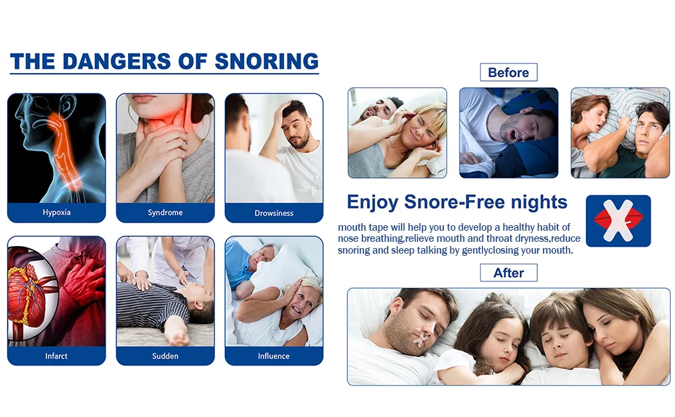 60 Pcs Mouth Tape for Reduce Snoring Improved Sleeping - product information 4