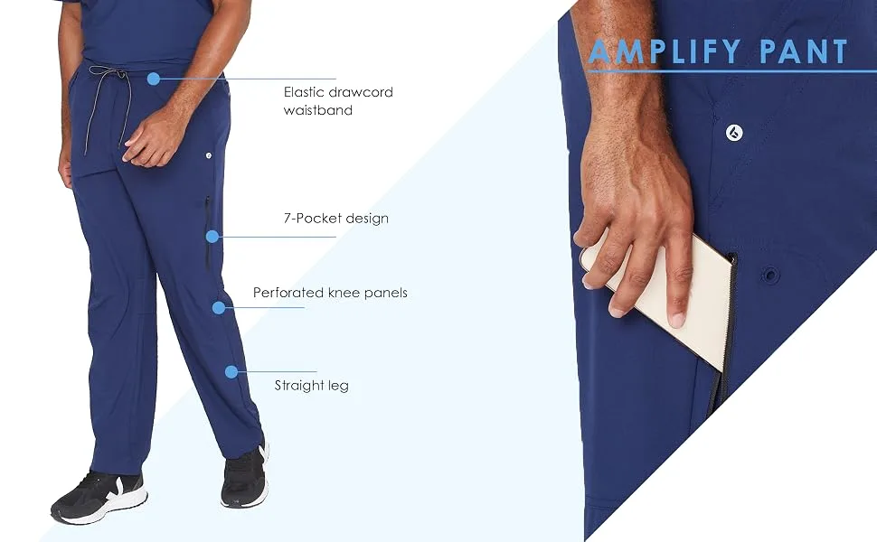 BARCO One 0217 Men's Athletic Jog Pant Large Black - amplify pant infographic highlighting features of the product
