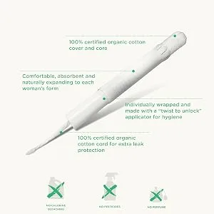 Organic Initiative Organic Super Tampons 14 CT - product information 6