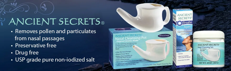 Ancient Secrets Nasal Cleansing Salt - 10 Oz - nasal cleansing, neti, neti pots, neti salt, nasal spray, sea salt nasal spray, hypertonic