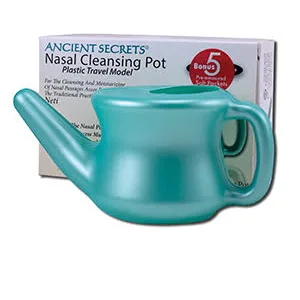 Ancient Secrets Nasal Cleansing Salt - 10 Oz - Plastic Travel Neti Pot