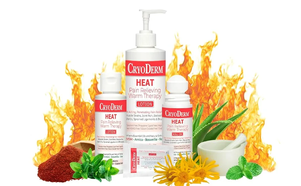 Pkg of 3 CryoDerm Heat Roll-On - heaat resized