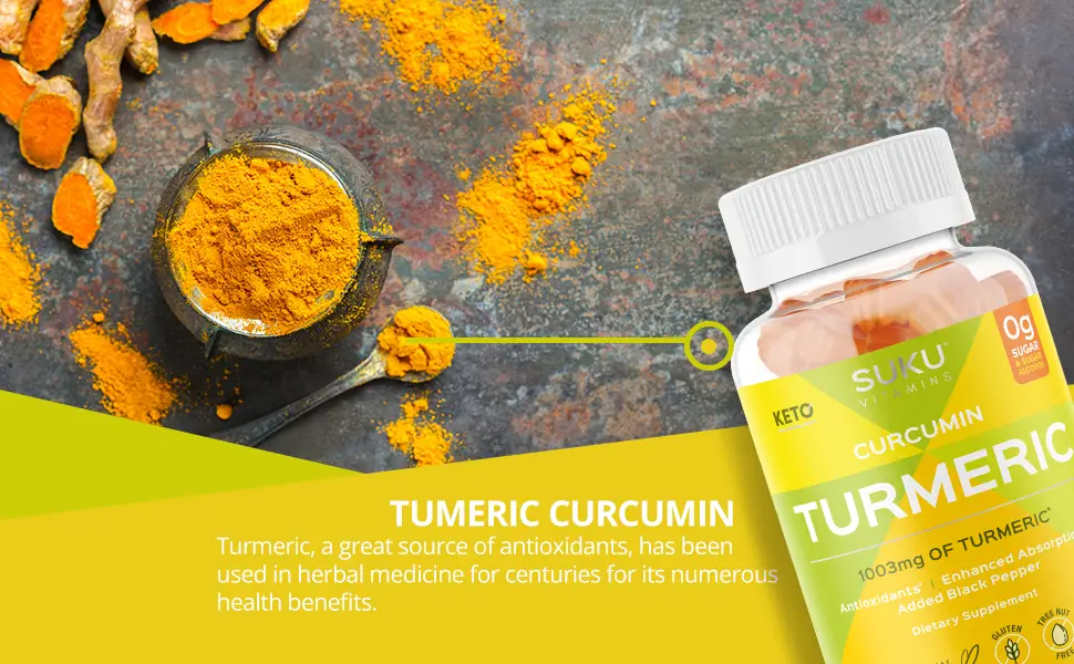 SUKU Turmeric Curcumin Gummies - turmeric
