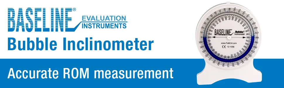 Baseline Bubble Inclinometer - range of motion measure bubble inclinometer for use at home or in a clinical setting