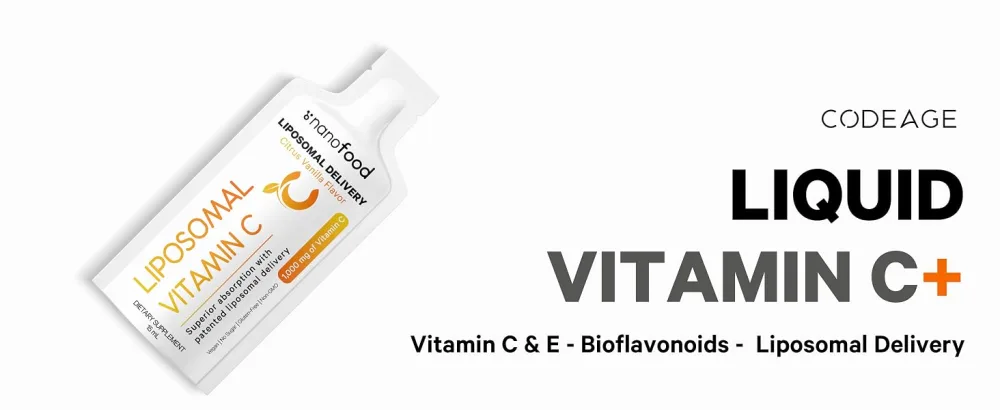Codeage Liposomal Vitamin C Liquid 1000mg Vitamin C 4000mg Essential Phospholipids Supplement For Daily Immune Support Liposomes For Absorption Citrus Bioflavonoids Vitamin E Non-GMO 32 Pouches - Codeage liquid vitamin C, liposomal vitamin C, vitamin C sachets, vitamin C liquid sachets vitamins