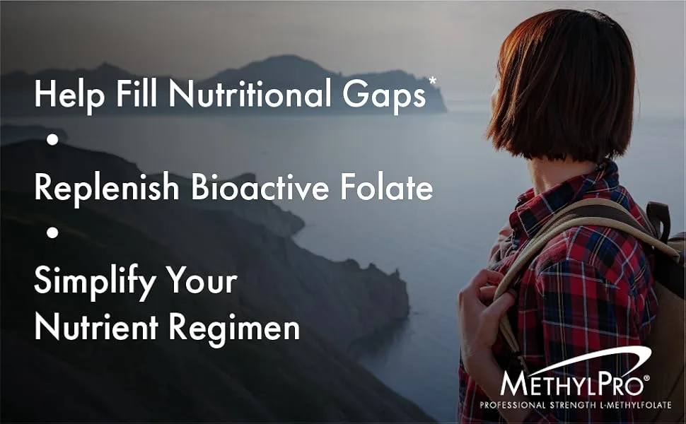MethylPro Multivitamin + L-Methylfolate 15 mg - High Dose Methyl Folate Once-Daily Mood Support Supplement Multivitamin for Women & Men - B Complex 2000 IU Vitamin D + Vitamin C + More (30 Capsules) - help fill nutritional gaps and replenish folate methylpro metabolic maintenance