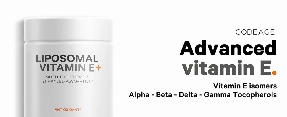 Codeage Liposomal Vitamin E Supplement All Vitamin E Tocopherols - Alpha Tocopherol Beta Gamma Delta - Liposomal for Bioavailability - Antioxidant Vitamin E Isomers - 3-Month Supply 90 Capsules - codeage vitamin E, liposomal vitamin E, vitamin E supplement, liposomal vitamin E supplement,