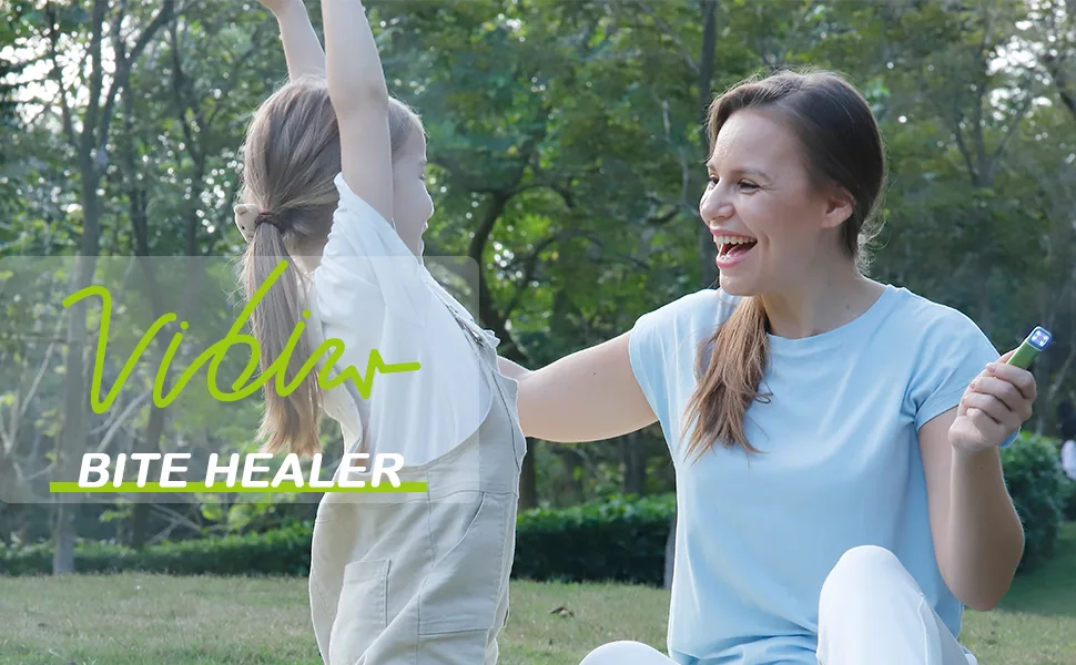 Vibis Insect Bite and Sting Relief Rechargeable Bug Bite Itch Relief Thing Fast Symptom Relief for Mosquito Bites Chemical-Free Treatment Natural Relief from Bug and Mosquito Bites Itching - Green - bite healer
