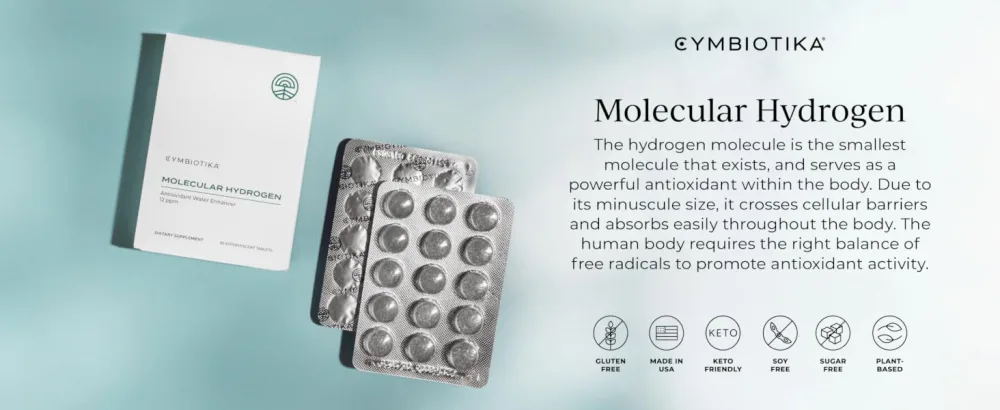 CYMBIOTIKA Molecular Hydrogen Water Tablets with Magnesium Energy Boost Gluten Free Keto Antioxidant Drink Fast Dissolving Supplements Helps Fight Inflammation & Stress 30 Tablets 12 ppm - hydrogen water supplement tablets dr h pills supplements magnesium molecular drops capsules energy