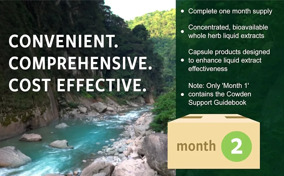NutraMedix Cowden Support Program Month 2 - Bioavailable Herbal Detox Protocol Including Banderol Burbur-Pinella Samento Cat's Claw Tincture & More - Supports Immune System (15 Piece Set) - month two