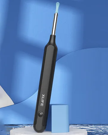 Ear Wax Removal Tool Camera - R1 Upgraded Anti-Fall Off Eartips Ear Cleaner with Camera Wireless Otoscope with 1080P HD Waterproof Ear Camera Earwax Removal Kit for iPhone Android Black - ear wax removal