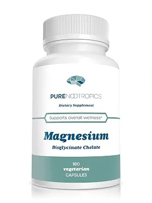 Magnesium Bisglycinate Chelate 150 mg  Non-Buffered Magnesium Supplement  Superior Form (TRAACS ) for Maximum Bioavailability  Necessary Cofactor for Over 300 Biomechanical Functions - Magnesium glycinate Bisglycinate chelate capsules Pure Nootropics