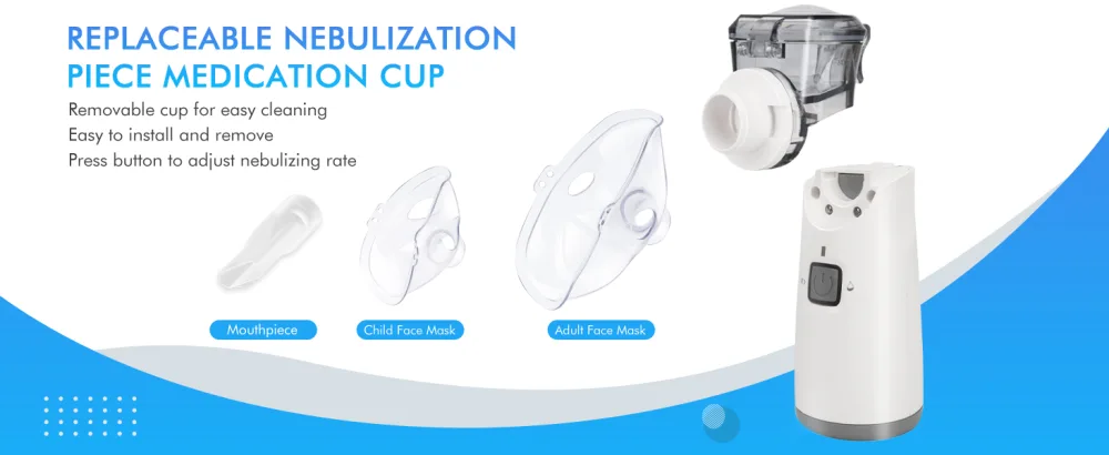 Portable Nebulizer VCBB Nebulizer Machine for Adults and Kids Ultrasonic Mesh Nebulizer of Cool Mist with Self-Cleaning Function for Breathing Problems Used at Home Office Travel - nebulizer