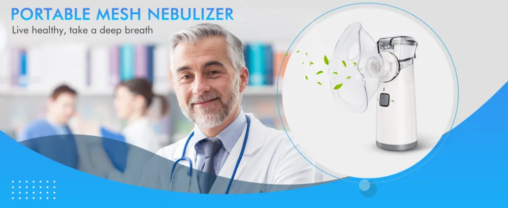 Portable Nebulizer VCBB Nebulizer Machine for Adults and Kids Ultrasonic Mesh Nebulizer of Cool Mist with Self-Cleaning Function for Breathing Problems Used at Home Office Travel - Nebulizer
