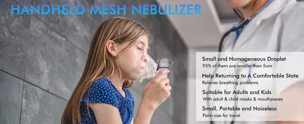 Portable Nebulizer VCBB Nebulizer Machine for Adults and Kids Ultrasonic Mesh Nebulizer of Cool Mist with Self-Cleaning Function for Breathing Problems Used at Home Office Travel - nebulizer