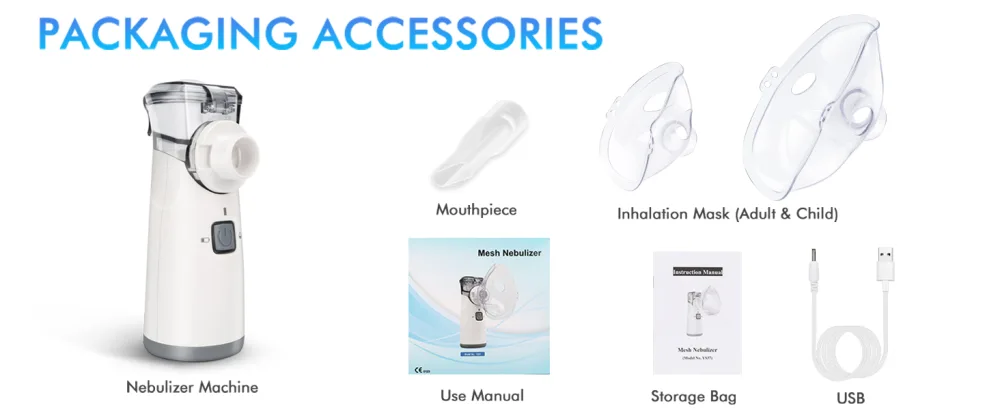 Portable Nebulizer VCBB Nebulizer Machine for Adults and Kids Ultrasonic Mesh Nebulizer of Cool Mist with Self-Cleaning Function for Breathing Problems Used at Home Office Travel - nebulizer