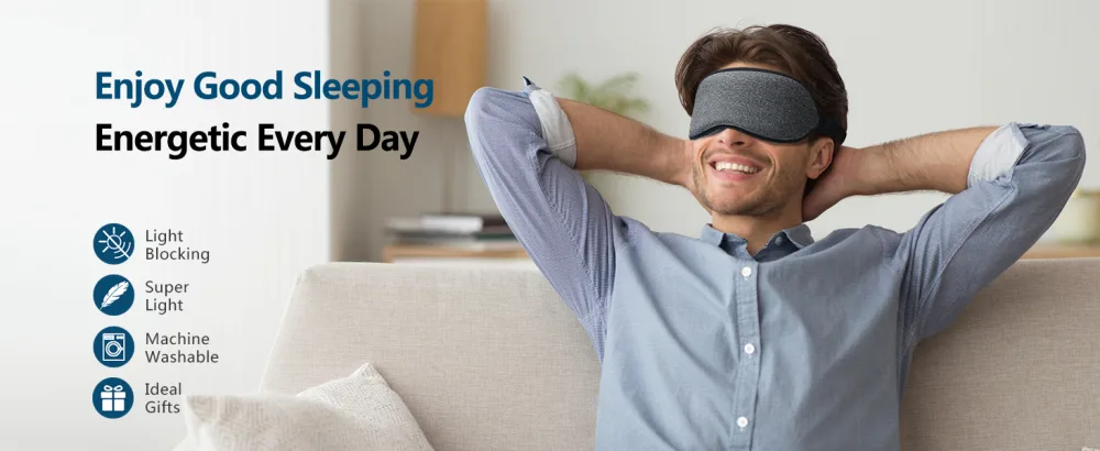 Sleep Mask for Women Men 100% Light Blocking Eye Mask Sleeping for Side Sleeper Luxury 3D Contoured Night Blindfold Breathable & Soft Eye Covers for Sleeping Travel Nap(Gray) - 100% Block out Light,Ergonomic full surround face contour design bring a completely dark environment