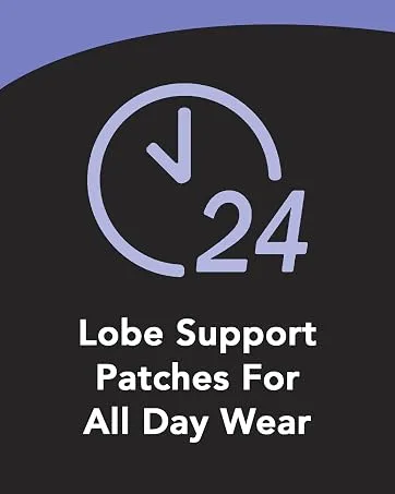 Lobe Miracle Plus - Clear Earring Support Patches & Antiseptic Wipes - Earring Backs for Droopy Ears - Ear Care Products for Torn or Stretched Ear Lobes (60 Patches & 30 Swabs) - lobe support patches for all day wear