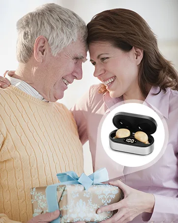 Hearing Aids Mini Hearing Amplifiers with Noise Cancelling Rechargeable Hearing Aid for Seniors Into Ear No Squealing Hearing Assist Device with LED Power Display Beige - hearing aids