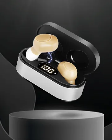 Hearing Aids Mini Hearing Amplifiers with Noise Cancelling Rechargeable Hearing Aid for Seniors Into Ear No Squealing Hearing Assist Device with LED Power Display Beige - hearing aids
